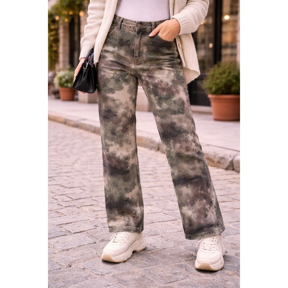NWT Piral Tie-Dye Style Camo Straight Leg Jeans with Tag Streetwear Skater style